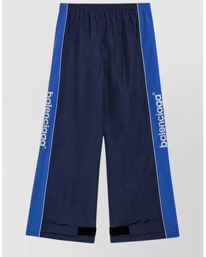 Balenciaga Track Trousers Side Stripe Adjustable Cuffs - Blue