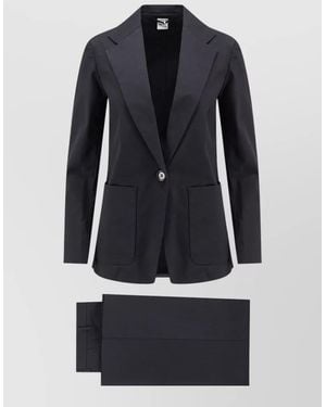Aspesi Stretch Cotton Suit Single Breasted Blazer - Blue