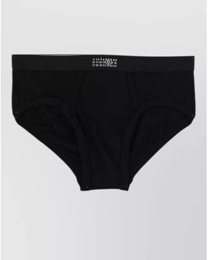 MM6 by Maison Margiela Stretch Waistband Cotton Blend Boxer Briefs - Black