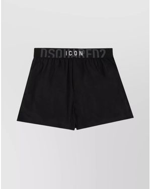 DSquared² Logo Swimsuit Elastic Waistband - Black