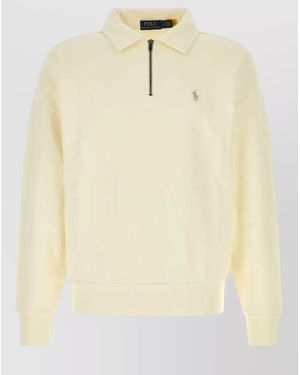 Polo Ralph Lauren Cotton Shirt Ribbed Cuffs And Hem - Natural