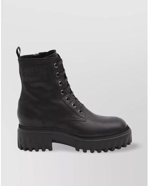 Hogan Smooth Leather Combat Boots - Multicolour