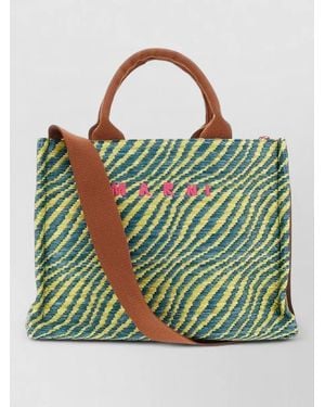 Marni Tropicalia Small Fabric Tote Bag - Green