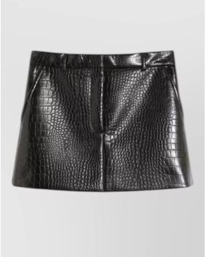 Sportmax Crocodile Effect Patent Leather Mini Skirt - Black