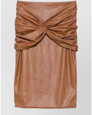 Elisabetta Franchi Fitted Knot Skirt Knee Length Midi - Brown