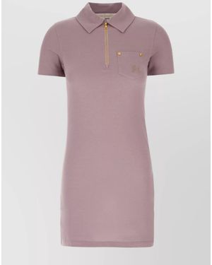 Palm Angels Cotton Piqué Polo Mini Dress - Pink