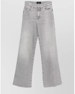 7 For All Mankind Wide Leg Pants Featuring Belt Loops - Gray