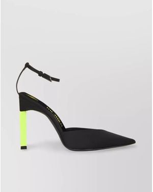 The Attico Satin Ankle-Strap Court Shoes - Black