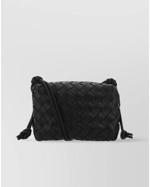 Bottega Veneta Loop Mini Quilted Shoulder Bag - Black