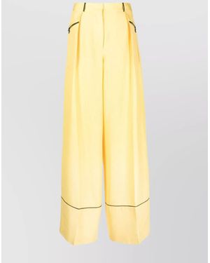 Bally Silk Wide-Leg Pants - Yellow
