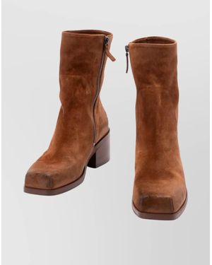 Marsèll Suede Block Heel Ankle Boots - Brown