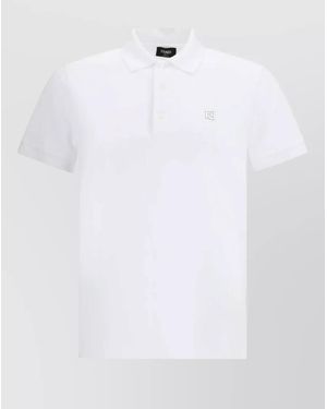 Fendi Cotton Short-Sleeve Polo Shirt - White