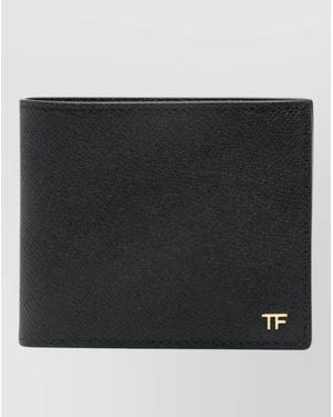 Tom Ford T Line Leather Bifold Card Holder - Black