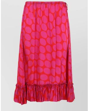 Dries Van Noten Samila Polka Dots Midi Skirt - Red