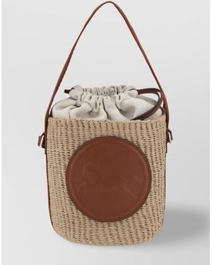 Chloé Raffia Bucket Bag - Brown