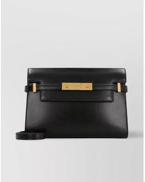 Saint Laurent Manhattan Leather Crossbody Bag - Black