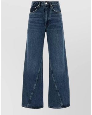 Anine Bing High-Rise Straight-Leg Denim Jeans - Blue