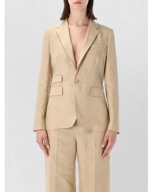 Ralph Lauren Parker Blazer Long Sleeves Buttoned Cuffs - Natural