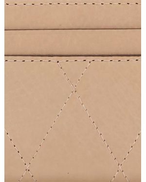 Tory Burch Leather Charlie Card Holder - Natural