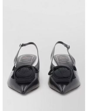 Roger Vivier Leather Slingback Court Shoes - Grey