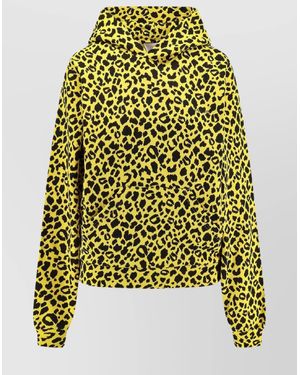 Coperni Cotton Sweatshirt With Hood And Print - Yellow
