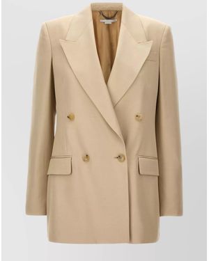 Stella McCartney Viscose Double-Breasted Blazer - Natural