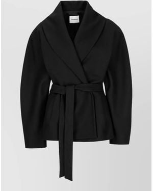 ANDAMANE Belted Wool Cashmere Single Breasted Coat - Black