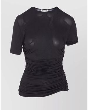 Alaïa Pleated Short-Sleeve T-Shirt - Black
