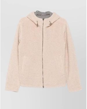 Herno Hooded Down Coat Long Sleeves Pockets - Natural