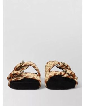 Isabel Marant Raffia Buckle Sandals - Black