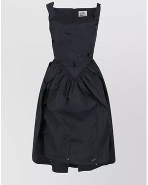 Vivienne Westwood Sleeveless Ruched Dress Cut-Out Accents - Blue