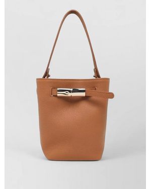 Longchamp Le Smart Flow Leather Bucket Bag - White