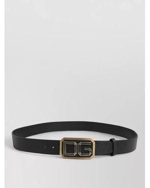 Dolce & Gabbana Leather Belt Dg Logo Buckle - Grey