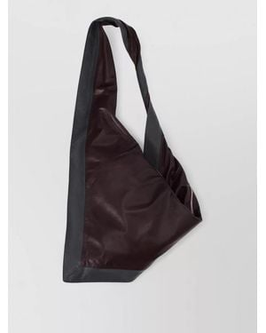 LA ROSE Leather Shoulder Bag - Blue