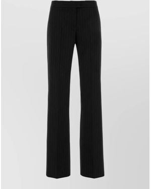 ANDAMANE Gladys Pinstripe High Waist Flared Pants - Black