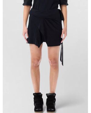 Isabel Marant Bernenice Wrap Skirt Asymmetric Hem Tie - Black