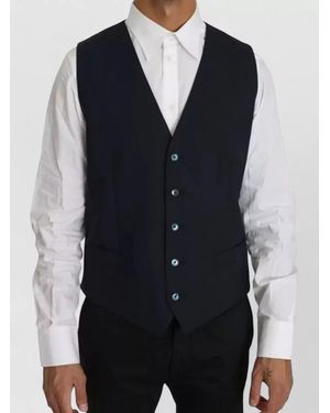 Dolce & Gabbana Wool Martini Blazer Vest Two Piece - Blue