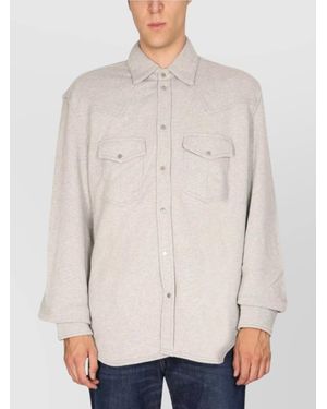 DIESEL Pocketed Cuffed Long Sleeve Jacket - White