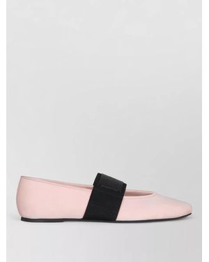 Givenchy Leather Square Toe Ballerina Flats - Pink