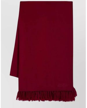 Isabel Marant Vilana Cotton Scarf Fringed Edges Design - Red
