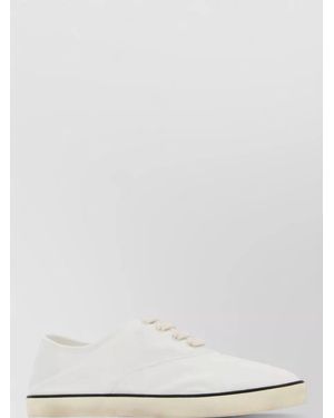 Miu Miu Canvas Lace Up Low Top Trainers - White
