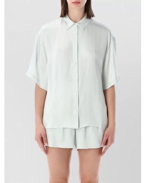 Anine Bing Coco Lounge Shirt Relaxed Collar Style - White
