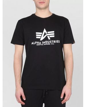 Alpha Industries Logo Print T-Shirt - Black