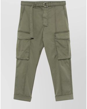 Balmain Straight-Leg Cropped Pants - Green