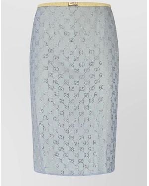 Gucci Embellished Skirt Knee And Midi Length - Blue