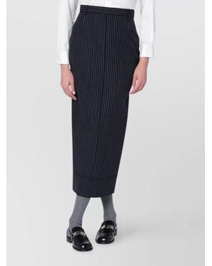 Thom Browne Pinstriped High-Waisted Pencil Skirt - Blue