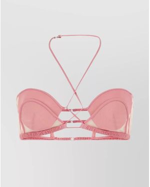 Nensi Dojaka Stretch Chiffon Bra - Pink