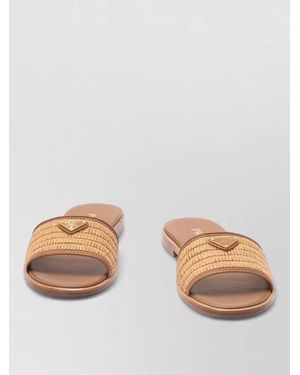 Prada Lace Slides Flat Sole Open Toe - Multicolour