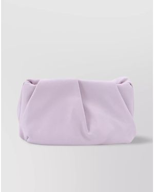 Burberry Rose Frontal Leather Clutch - Purple