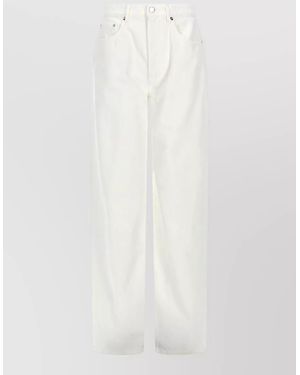 Loulou de Saison Jeans Samur Belt Loops Five Pocket - White